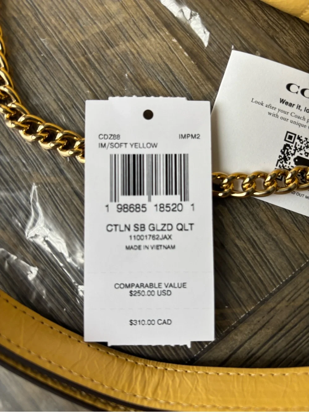 Coach quilted leather